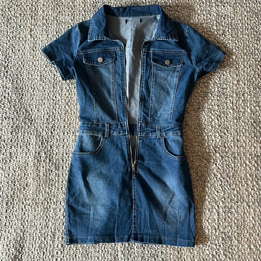 Denim mini dress